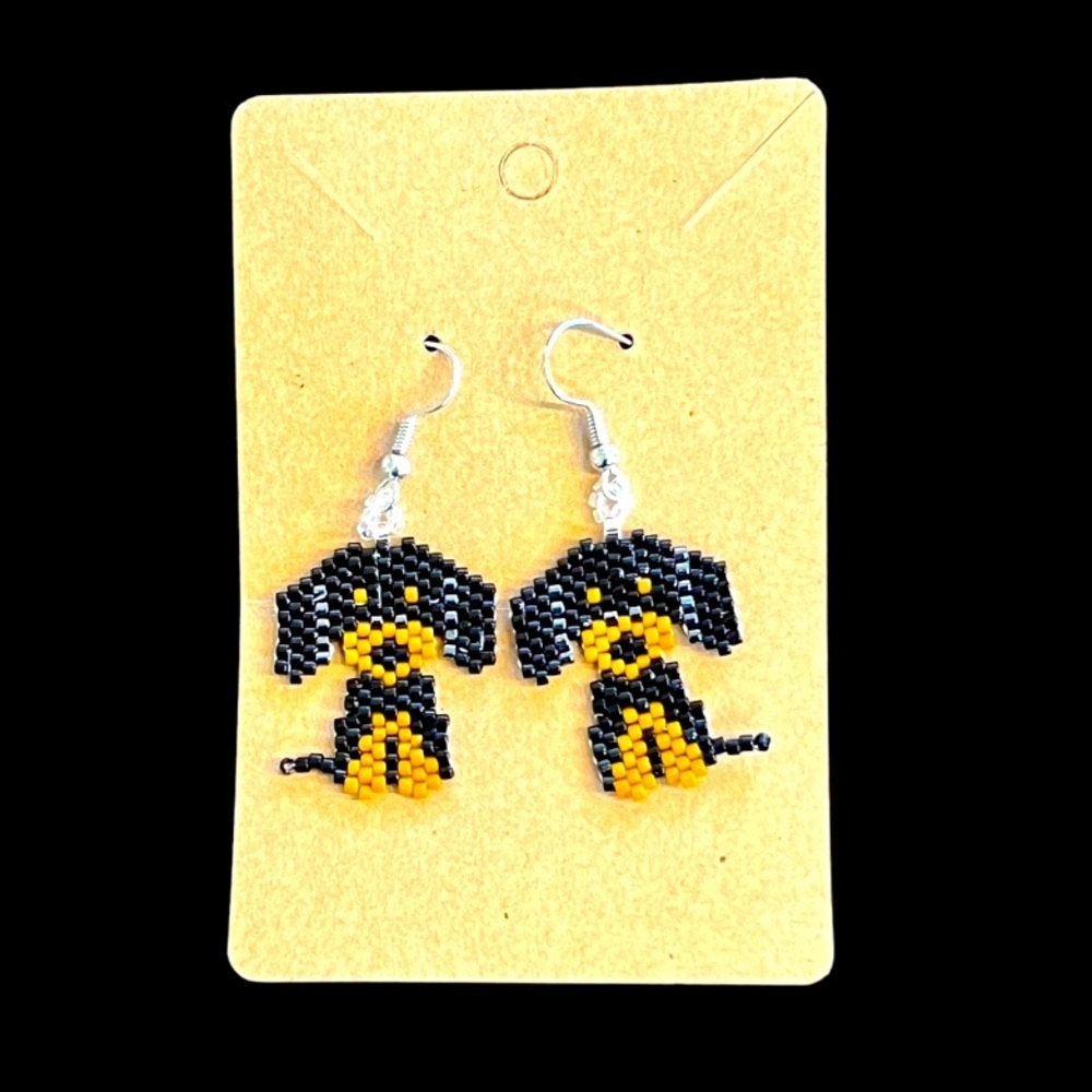Handwoven Myuki Glass Bead Dachshund Earrings brick stitch Perfect Dog mom gift